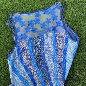 Enchanting and Romantic Elie Tahari Blue Boho Maxi Dress